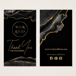 Black and gold agate package insert