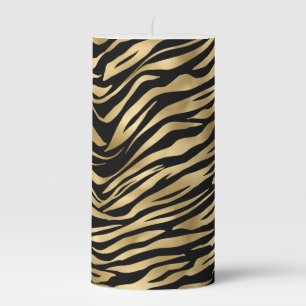 Black and gold animal abstract # 1 pillar candle