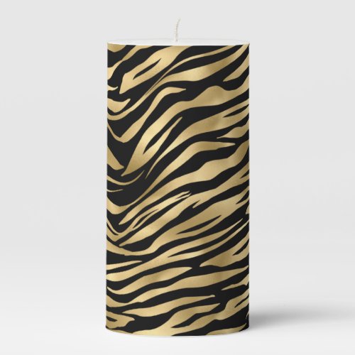 Black and gold animal abstract  1 pillar candle