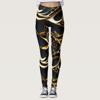 Black and Gold Arabesque Leggings
