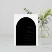 Black and Gold Arch Wedding Save the Date Foil Holiday Postcard (Standing Front)