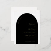 Black and Gold Arch Wedding Save the Date Foil Holiday Postcard (Front/Back)