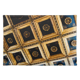 Black and Gold Architectural  Cloth Placemat