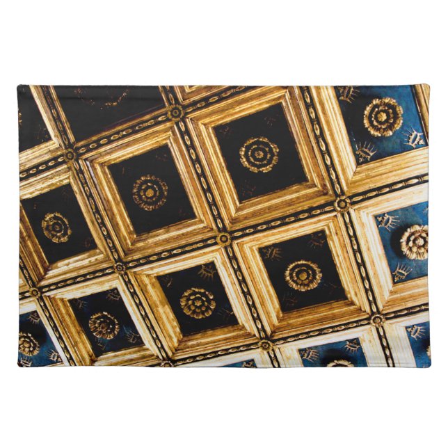 Black and Gold Architectural  Cloth Placemat (Front)