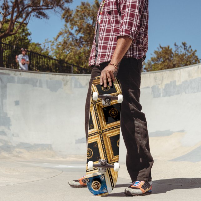 Black and Gold Architecture Skateboard (Outdoor 2)