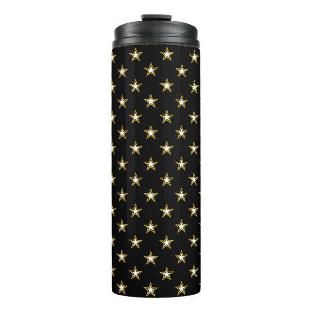 Black and Gold Army Pattern Thermal Tumbler (Front)