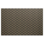 Black and Gold Art Deco Fan Flowers Motif Fabric