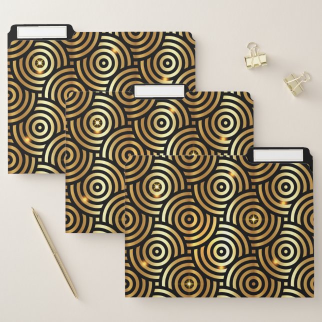 Black And Gold Art Deco File Folder (Set)