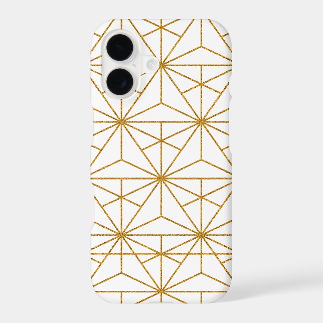 Black and gold art deco geometric pattern iphone case (Back)