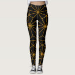 Black and gold art deco geometric pattern leggings<br><div class="desc">Get a trendy pair of leggings with an original design! A slightly retro yet modern art deco black and gold pattern.</div>