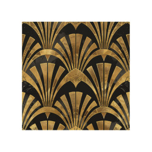 Black and gold art deco luxury pattern