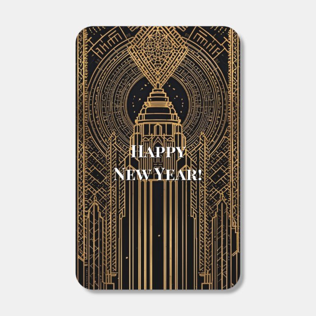 Black and Gold Art Deco Matchbox Matchboxes (Front)