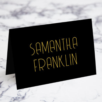 Black And Gold Art Deco Name Place Cards by annaleeblysse at Zazzle