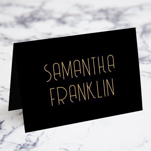 Black and Gold Art Deco Name Place Cards