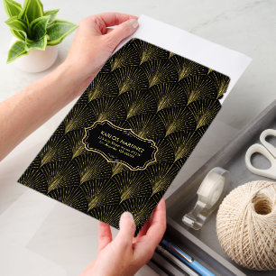 Black and Gold Art Deco Pattern Envelope Mailers