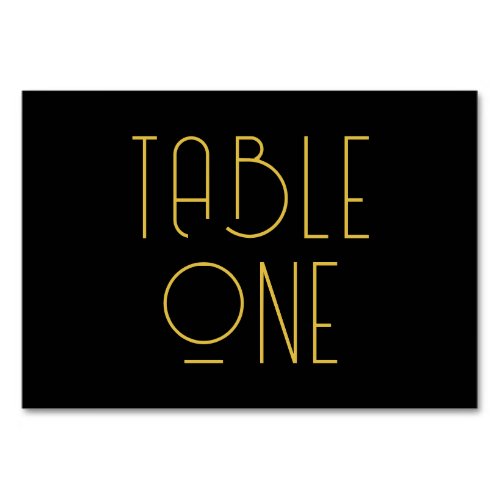 Black and Gold Art Deco Table Number