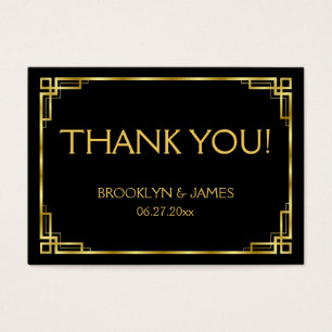 Black And Gold Art Deco Wedding Favor Tags
