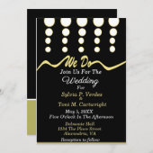 Black and Gold Art Deco Wedding  Invitation (Front/Back)