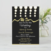 Black and Gold Art Deco Wedding  Invitation (Standing Front)