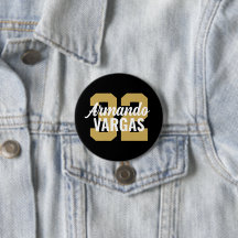 Black and Gold Athlete Jersey Number