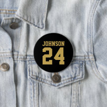 Black and Gold Athlete Name Jersey Number