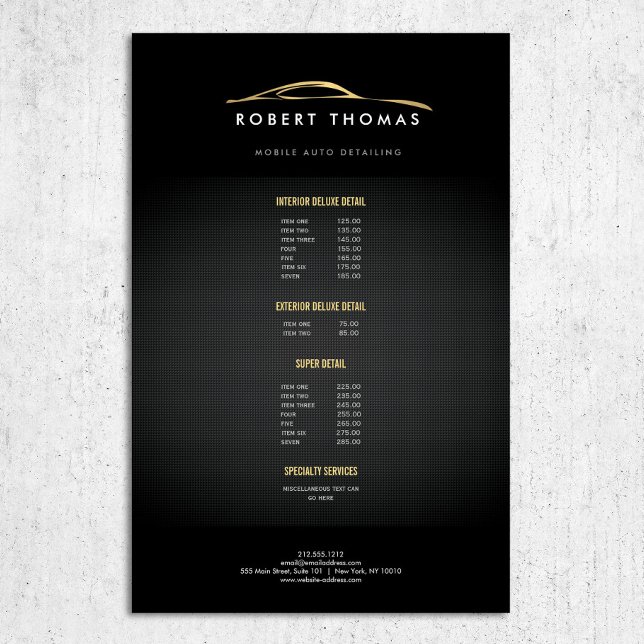 Black and Gold Auto Detailing, Auto Repair Flyer (Creator Uploaded)