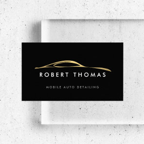Black and Gold Auto Detailing, Auto Repair Logo Business Card