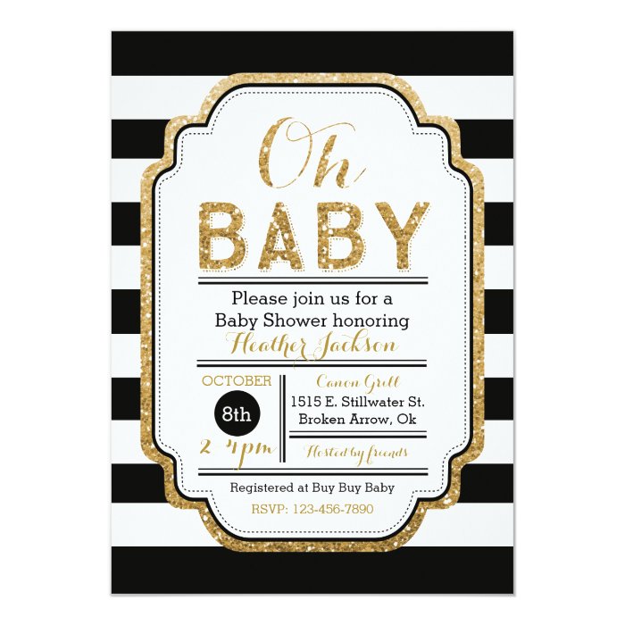 Black And Gold Baby Shower Invitations 10