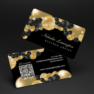 Black and Gold Balloon Garland Balloon Artist Business Card