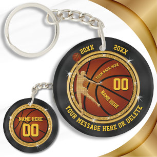 Black and Gold Basketball Keychains for Girls