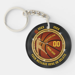 Black and Gold Basketball Keychains for Girls