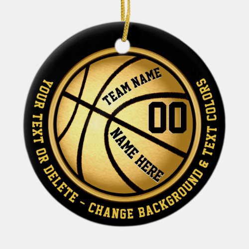 Black and Gold Basketball Ornament or Your COLORS