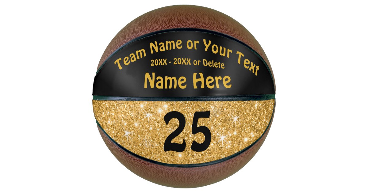 Black And Gold Basketball Personalized For Girls Zazzle Com