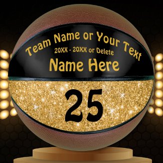 Black and Gold Basketball Personalized for Girls