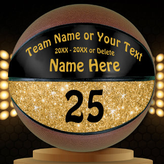 Black and Gold Basketball Personalized for Girls