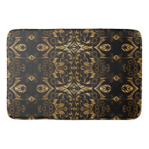 Black and Gold Bath Mat