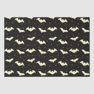 Black and Gold Bats Black Halloween Tissue Paper