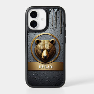 Black And Gold Bear Custom Name Design 🐻 iPhone 17 Case