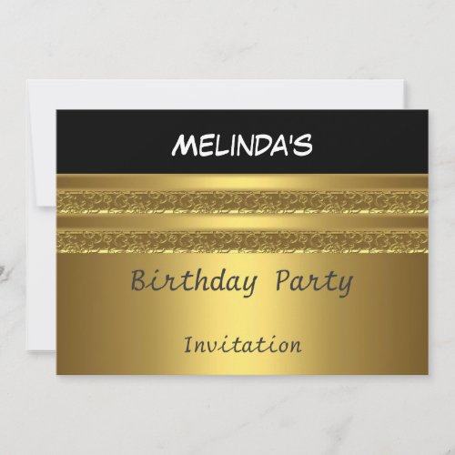 Black and Gold Best Birthday Party Invitation