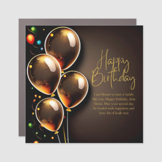 Black and Gold Birthday Car Magnet