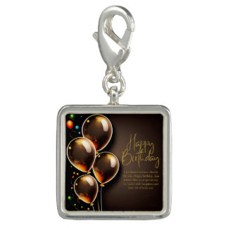 Black and Gold Birthday Charm
