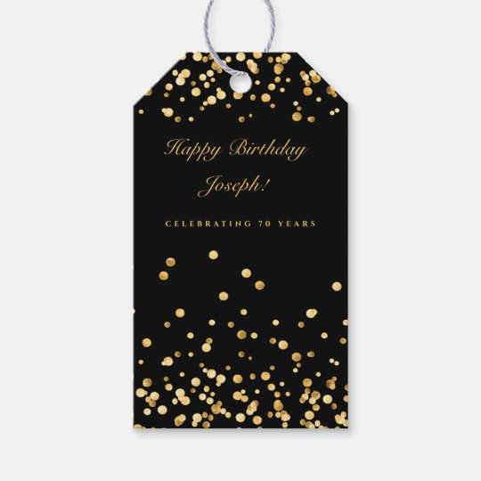 Black And Gold Birthday Gift Tags | Zazzle.com