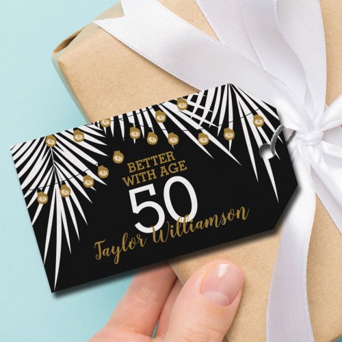 Black and Gold Birthday Party Favor Gift Tags