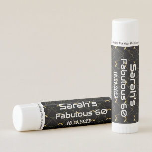 Black and Gold Birthday Party Favor Vanilla Lip Balm