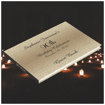 Black And Gold Birthday Party Memory/guest Book by SocolikCardShop at Zazzle