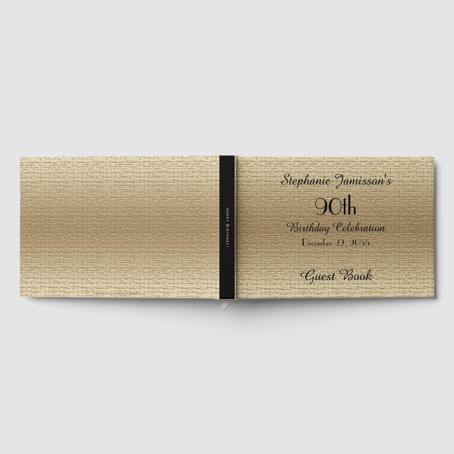 Black and Gold Birthday Party Memory/Guest Book (Full)