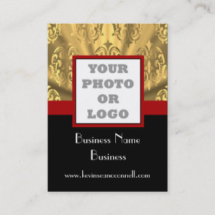 Black and gold bling photo logo business card