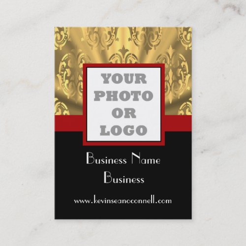 Black and gold bling  photo logo business card