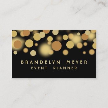 Black And Gold Bokeh Dots Business Card by DaisyPrint at Zazzle