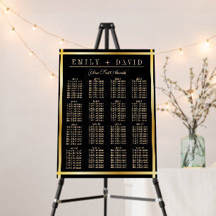 Black and Gold Borders Dark Wedding Foam Board